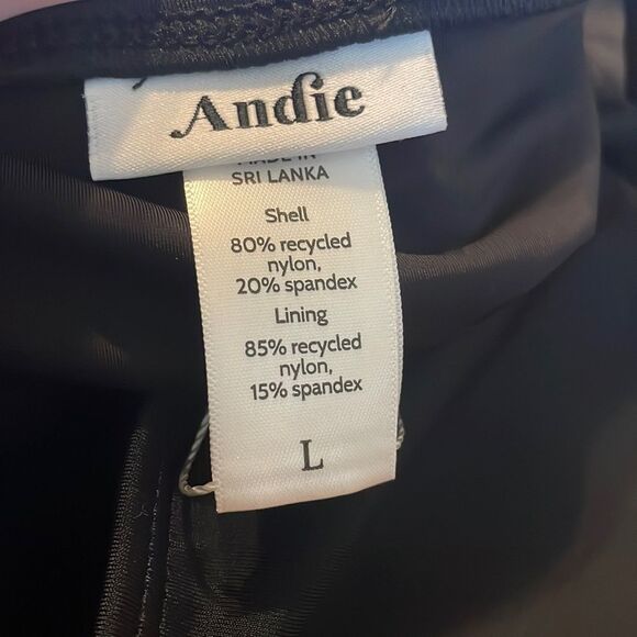 Andie Swim Amalfi One Piece Swimsuit Black size L NWT minimalist - Picture 5 of 7